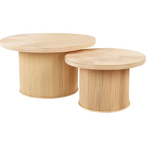 Couchtisch 2er Set ILIOS Rattan Naturfarben