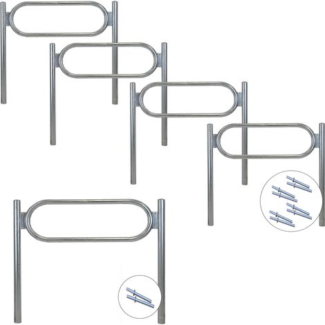 5x Fahrradanlehnbügel 115 x 124 cm Stahl feuerverzinkt Ø 60 mm Einbetonieren Fahrradständer Typ O (1/5)