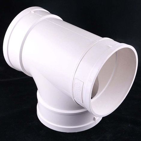 Ø110mm 3-Way Splitter Duct Connector (90 Degrees) xd - Round Duct Connector - Extraction Fan - Dryer Ventilation Tee - Ø11cm White ABS Plastic. (1/4)