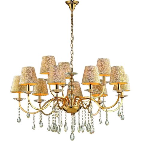 Suspension Ranzo, structure en verre, or (1/3)