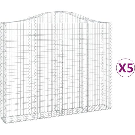 Maison Exclusive - Paniers à gabions arqués 5 pcs 200x30x160/180 cm Fer galvanisé