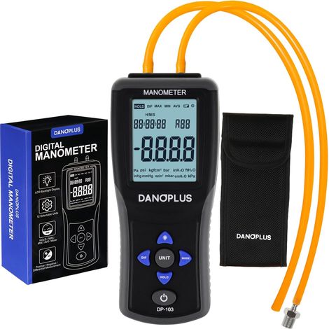 Manomètre Testeur de Pression de gaz Numérique Manomètre Différentiel HVAC avec fonction d'enregistrement de données de Rétroéclairage (1/5)