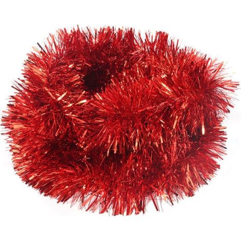 Catena per albero di Natale rossa e densa in lamina metallizzata GC 10cm 3m di Goliat (1/3)