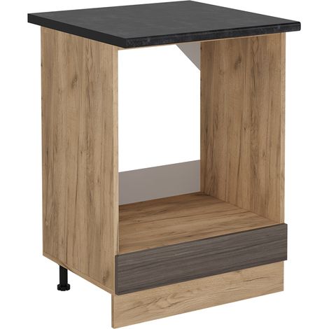 Herdumbauschrank R-Line, Edelgrau, 60 cm , AP Anthrazit, Vicco