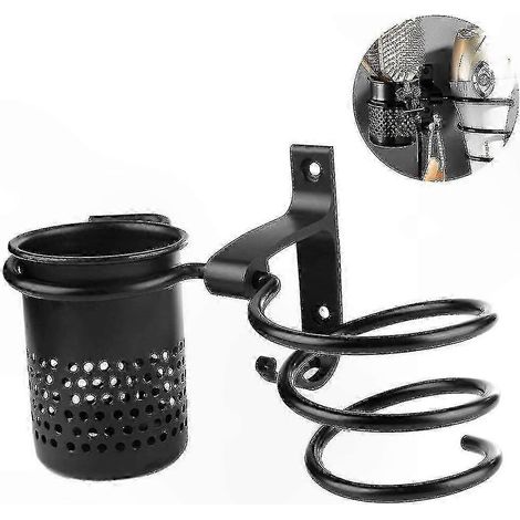 Sèche-cheveux mural avec support, organiseur de rangement pour sèche-cheveux, fixation murale pratique, gain de place salle de bain, porte-brosse compact. (1/5)