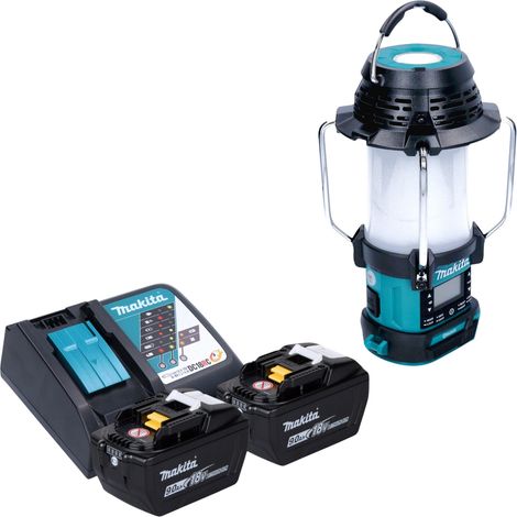 Radio sans fil Makita DMR 056 18 V FM DAB+ avec lanterne et lampe torche 360° IP65 + 2 batteries 9,0 Ah + chargeur (1/5)