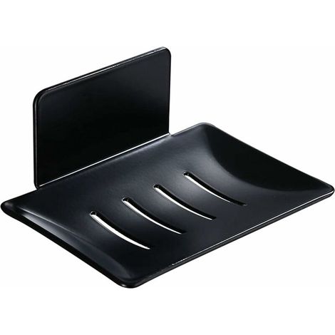 Porte-savon mural adhésif en métal noir, sans perçage, pour salle de bain, cuisine – DELKEVIC
