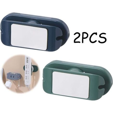 Clips de Câble,Enrouleurs de Cordon,Supports de Multiprise Auto-adhésifs,Porte-Douille Pivotant,Fixateur de Prise de Bureau(2PCS) (1/4)