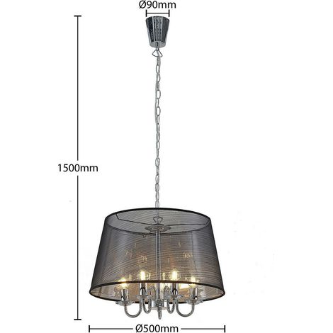 [NEUWERTIG] Lindby Talisha Organza Pendellampe Schwarz Pendelleuchte Hängelampe Lampe