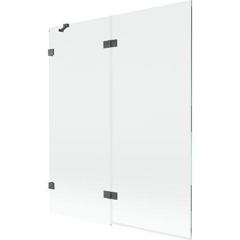 Mexen Lunar 2-flügelige Duschwand links 140 x 150 cm, transparent, gebürstetes Gun-Grau - 897-140-100-66-00-L (1/5)