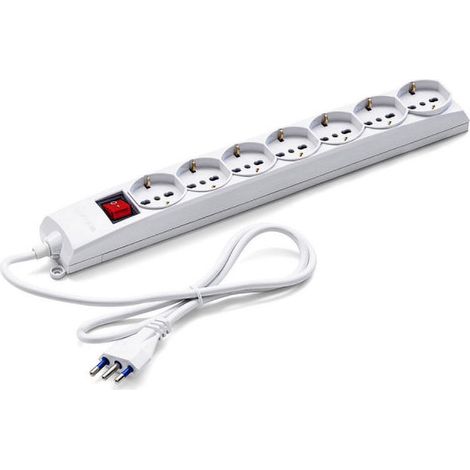 Multipresa con 6 Uscite Universali e Schuko 73690 senza cavo