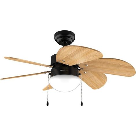 Cecotec Ventilador de Techo con Luz EnergySilence Aero 360 Black&Wood. 50W, Diámetro 36” (92cm), 3 Velocidades, 6 Aspas Reversibles, Modo Winter-Summer, Uso sencillo, Interruptor de Cadena (1/5)