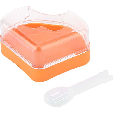 1 Bac à sable pour hamster, plastique translucide, porte ouverte, amovible, toilette petit animal
