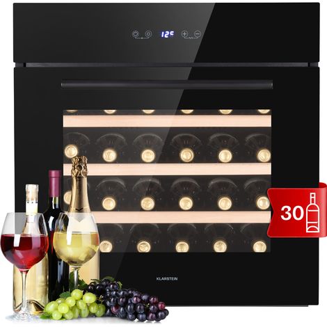 Klarstein Weinkühlschrank, 1 Zonen Getränkekühlschrank Klein, Kleiner Weinschrank, Wein-Kühlschrank Klein mit Glastür, Indoor/Outdoor Flaschenkühlschrank, Einbau Wine Fridge 5-18°C, 30 Flaschen