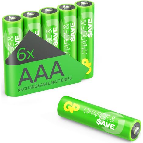 Piles rechargeables AAA Lot de 6- Batteries 1,2V - GP C&S