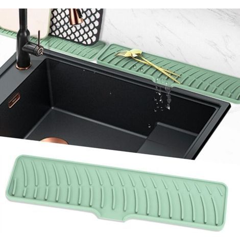 [JAMAIS UTILISÉ] Tapis Égouttoir Étroits, Tapis de Robinet en Silicone, Tampon de Sechage Evier, Tapis de Protection de Drainage, Tampon Egouttoir Vaisselle (42 cm) (1/4)