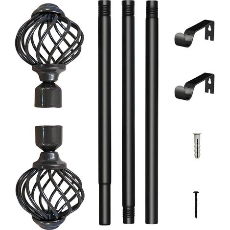 Tringle à rideaux extensible , réglable robuste de 76 229 cm - tension pour salle bain , maison , ap (1/5)