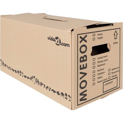 Umzugsbox mit Speicher 20 pcs Natur 59 x 31,5 x 31,5 cm Karton