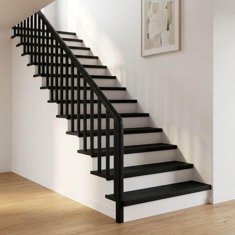 vidaXL Marches d'escalier 20 pièces 90 x 25 x 2 cm Noir (1/5)