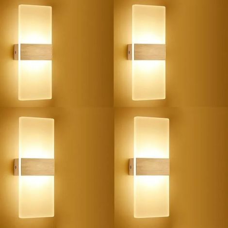 4PCS Led wall lamp bedroom bedside lamp wall lamp aisle lamp balcony lamp 12W 28.5cm 10.5cm warm light
