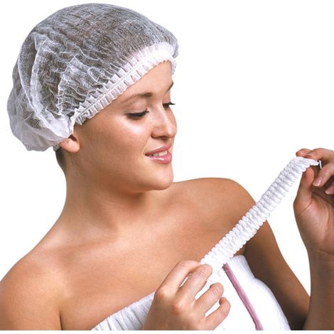 Charlottes jetables pour cheveux 100 Pièces (Blanc) - Bouffants respirants et résistants Masque de protection (1/5)