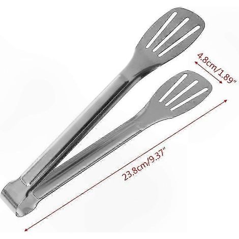 17,8 cm lange Küchenzange aus Edelstahl, Grillzange, Salatzange, Kochzange, Servierzange, Brotzange, silberfarben (1/5)
