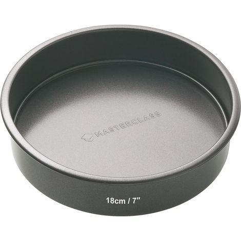 MasterClass 18cm Loose Based Sandwich Tin with PTFE, PFOA and BPA Free Non Stick, Robust 1mm Thick Carbon Steel, 7 Inch Round Cake Pan