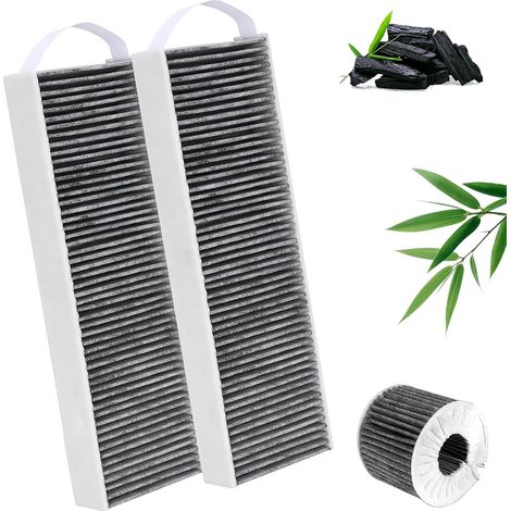 Lot 2 filtres charbon actif compatibles Pure Filtre rechange hotte aspirante plaque cuisson recirculation très élastique anti odeurs (1/4)