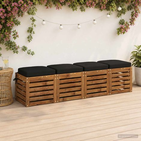 vidaXL Cuscini per sedile a 4 pezzi SOEST 4 pz 100% Poliestere Nero (1/5)