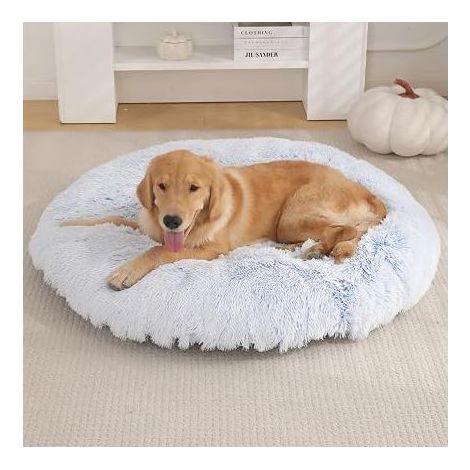 Panier Rond Chien, Coussin Chiens Lavable, Lit pour Chien Tapis Anti DéRapant pour Chat Chien (Gris Perle, M:60cm) (1/5)