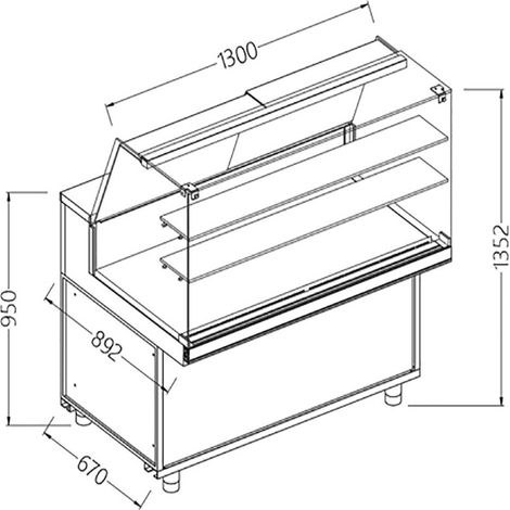 Vitrines neutres pour snacks vitres hautes - Diamond