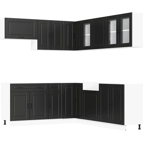 Maison Exclusive - Set Mobili da Cucina 11 pz Porto Neri Legno Multistrato