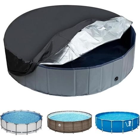 Housse de protection pour piscine ronde, 30 cm, en tissu Oxford résistant aux intempéries, usage toute l’année (1/4)