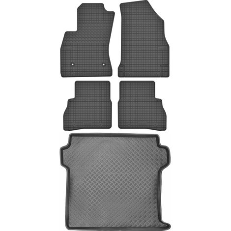 Fiat Doblo Maxi VAN desde 2010 SET - Alfombrillas de goma para coche + alfombrilla para maletero