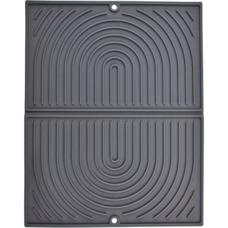 Tapis d'égouttage en silicone, tapis absorbant de cuisine, tapis de séchage pliable, tapis d'évier antidérapant, séchage rapide, résistant à la chaleur, 43×34 cm (gris).