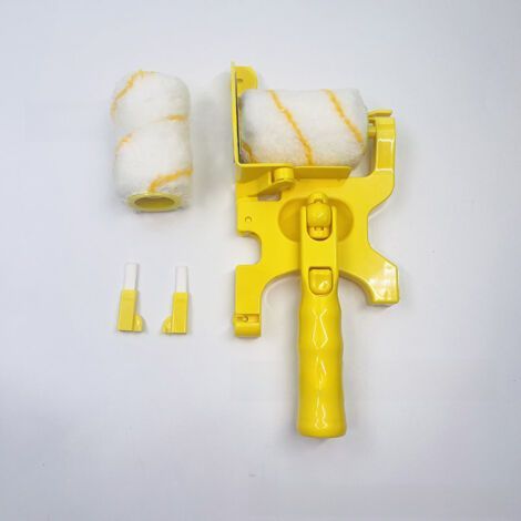 Kit séparation couleurs jaune Rouleau et pinceau multifonction sans angle mort Pour peinture latex et murs Set: 1 pinceau, 2 rouleaux, 2 brosses Long manche (1/5)