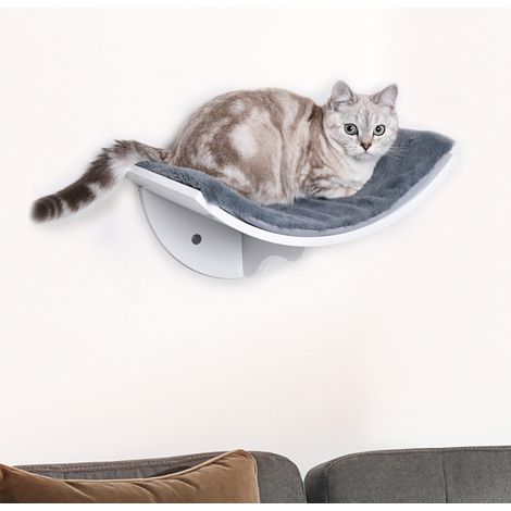 Mur d'escalade pour chat, étagère pour chat, coussin moelleux mural, mobilier mural pour chats jusqu'à 4,5 kg, gris