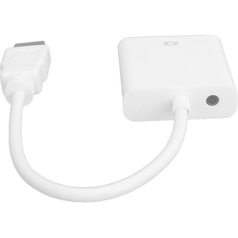 Câble HDMI VGA pour PC Portable, Moniteur, Projecteur - Adaptateur Vidéo Blanc (1/5)