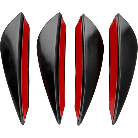 4pcs Aileron Avant Air Knife Modèle Universel Diffuseur en PVC Type à Coller, fit for Voitures (1/5)