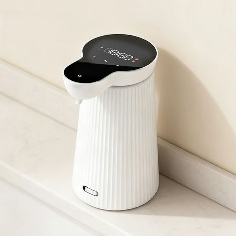 Distributeur de savon automatique à capteur (blanc), lave-mains en mousse, dispositif de stérilisation rechargeable par USB, 500 ml (1/5)