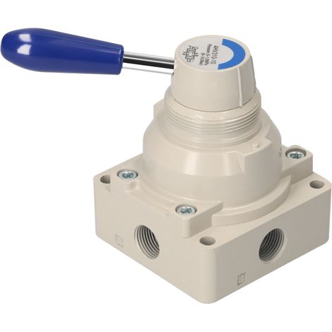 Válvula manual de palanca rotativa PT de 3/8", control de flujo de aire, 2 posiciones, 4 vías, válvula de palanca manual neumática 4HV310-10 (1/5)