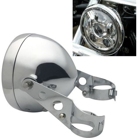 Cuvelage Optique 5.75" - Aluminium - Phare Rond - Chromé - Avec Fixations (1/5)