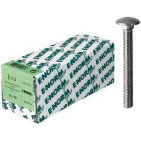 Boulon tete bombé DIN 603 o.Mu acier inoxydable A2 M8x140 HP E-NORMpro (Par 25) (1/4)