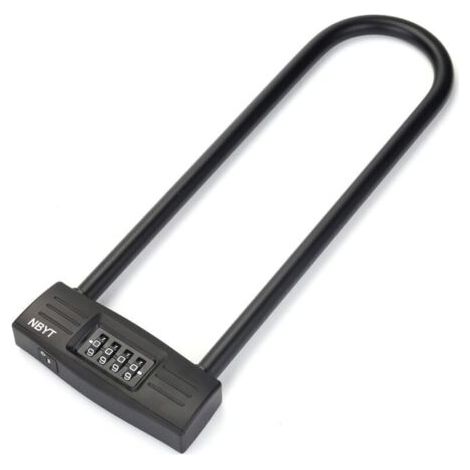 Cadenas à combinaison en U - Réinitialisable - Sécurisez votre moto, vélo ou clôture avec cette anse solide. Également parfait comme serrure de porte de bureau, serrure longue de porte ou serrure (1/5)