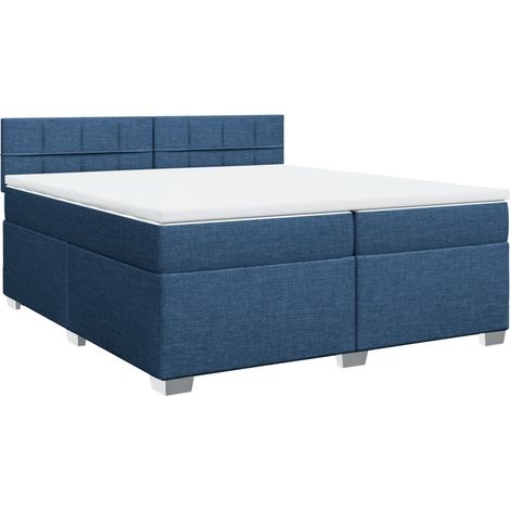 Maison Exclusive - Giroletto a Molle con Materasso Blu 200x200 cm in Tessuto (1/5)