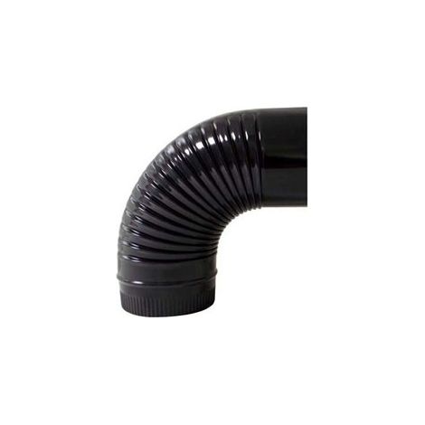 Coude de poêle vitrifié noir 100 mm 90º – Raccord fumisterie – Résistant aux hautes températures – Installation facile dans espaces restreints – Exojo (1/2)