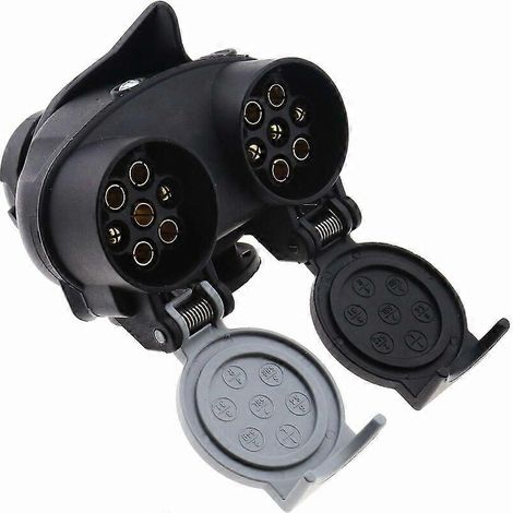 Adaptateur convertisseur de prise de remorque 13 broches vers 7 broches (double prise européenne) pour voiture, remorque, camion, barre de remorquage 12 V étanche (1/5)