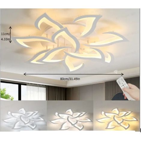 Plafonnier, Design en Forme de Fleur, Dimmable avec Télécommande, A9703, M, changeable (1/2)