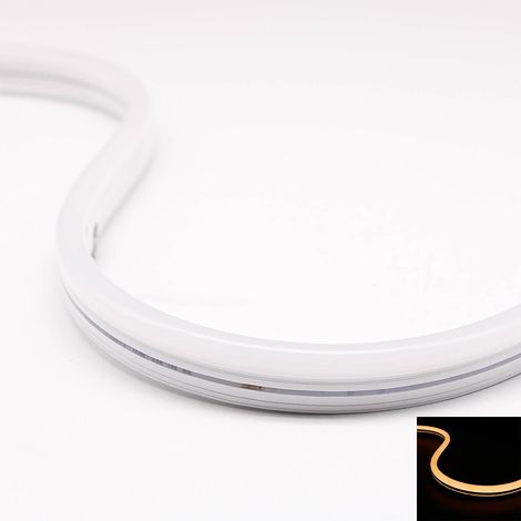 Neon 24V LED Streifen 5M 10W/m 84LED/m 7mm - Lichtfarbe: Warmweiß 3000K - Schutzart: IP65 (1/5)