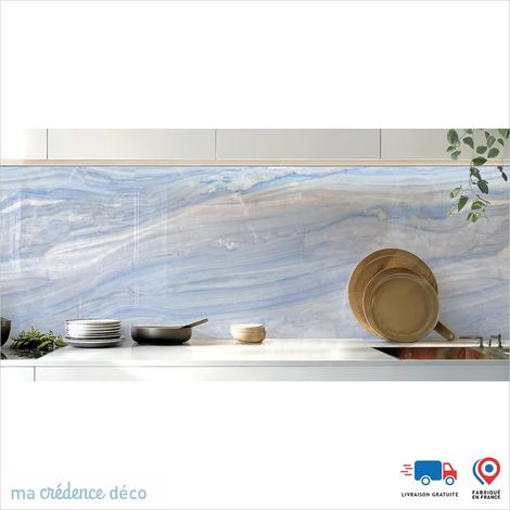 Crédence : Marbre de Candelo - Couleur Bleu pastel - Alu composite - 180 - 60 (1/3)